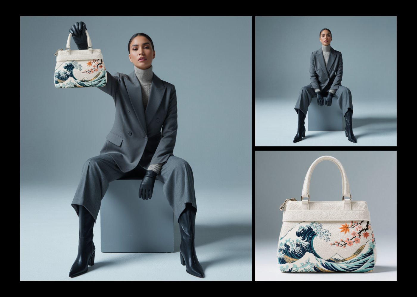 Business person using AI generated assets for a presentation